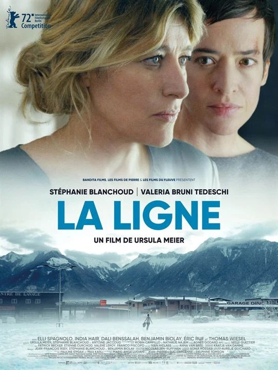 Bildbeschreibung: Französisches Filmplakat "La Ligne". Zwei Frauen sind im Profil zu sehen.