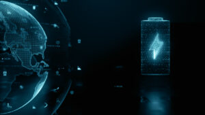 Technology battery high power electric energy, battery to electric cars and mobile devices with clean electric, green renewable energy battery storage future, technology digital abstract background (Foto: AdobeStock 531346820/ KanawatTH)