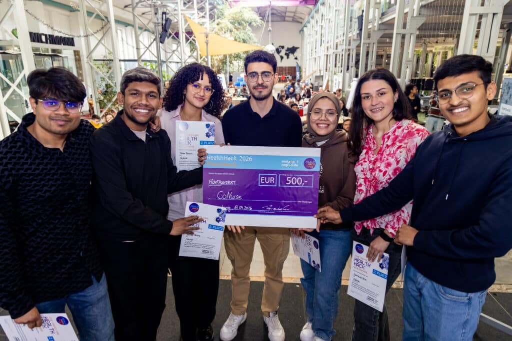 CoNurse wurde von der Hack-Jury auf den zweiten Platz gewählt. (Foto: Philipp Ziebart)